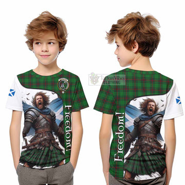 Anstruther Crest Tartan Kid T-Shirt Inspired by the Freedom of Scottish Warrior