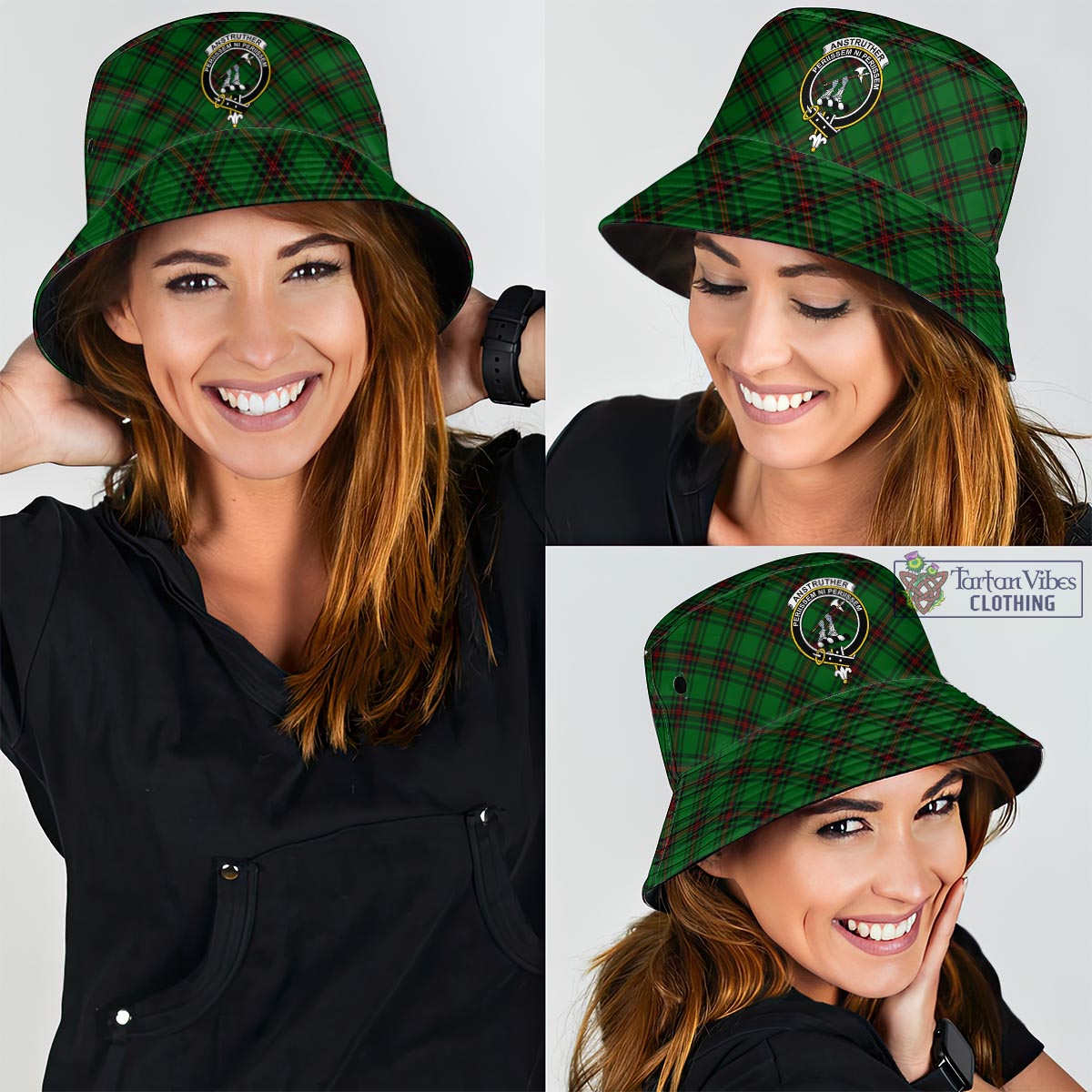 Tartan Vibes Clothing Anstruther Tartan Bucket Hat with Family Crest