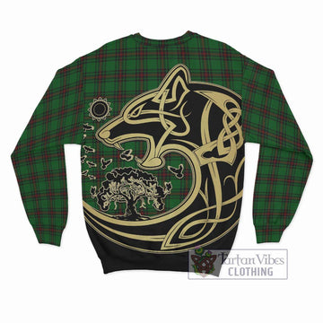 Anstruther Tartan Sweatshirt with Family Crest Celtic Wolf Style - Tartan Vibes Clothing