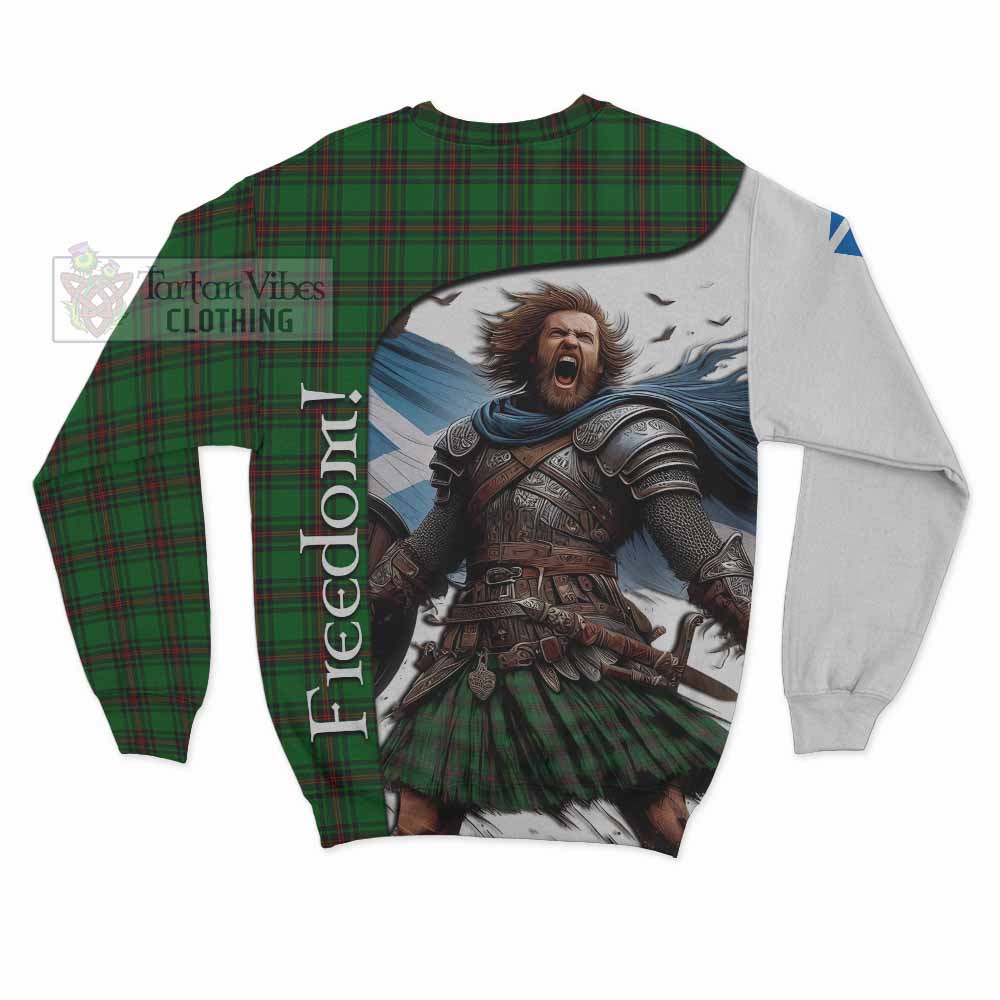 Tartan Vibes Clothing Anstruther Crest Tartan Sweatshirt Inspired by the Freedom of Scottish Warrior