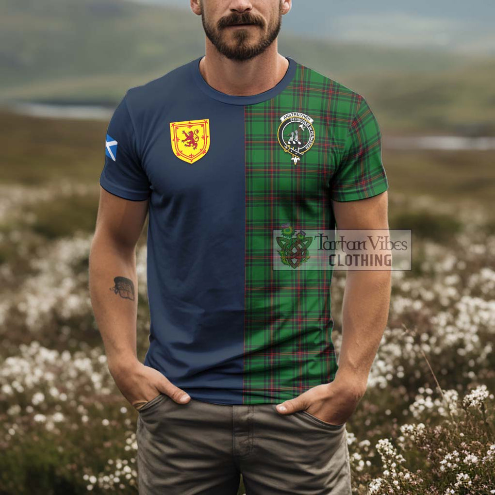 Tartan Vibes Clothing Anstruther Tartan T-Shirt Alba with Scottish Lion Royal Arm Half Style