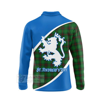 Anstruther Family Crest Tartan Long Sleeve Polo Shirt Celebrate Saint Andrew's Day in Style