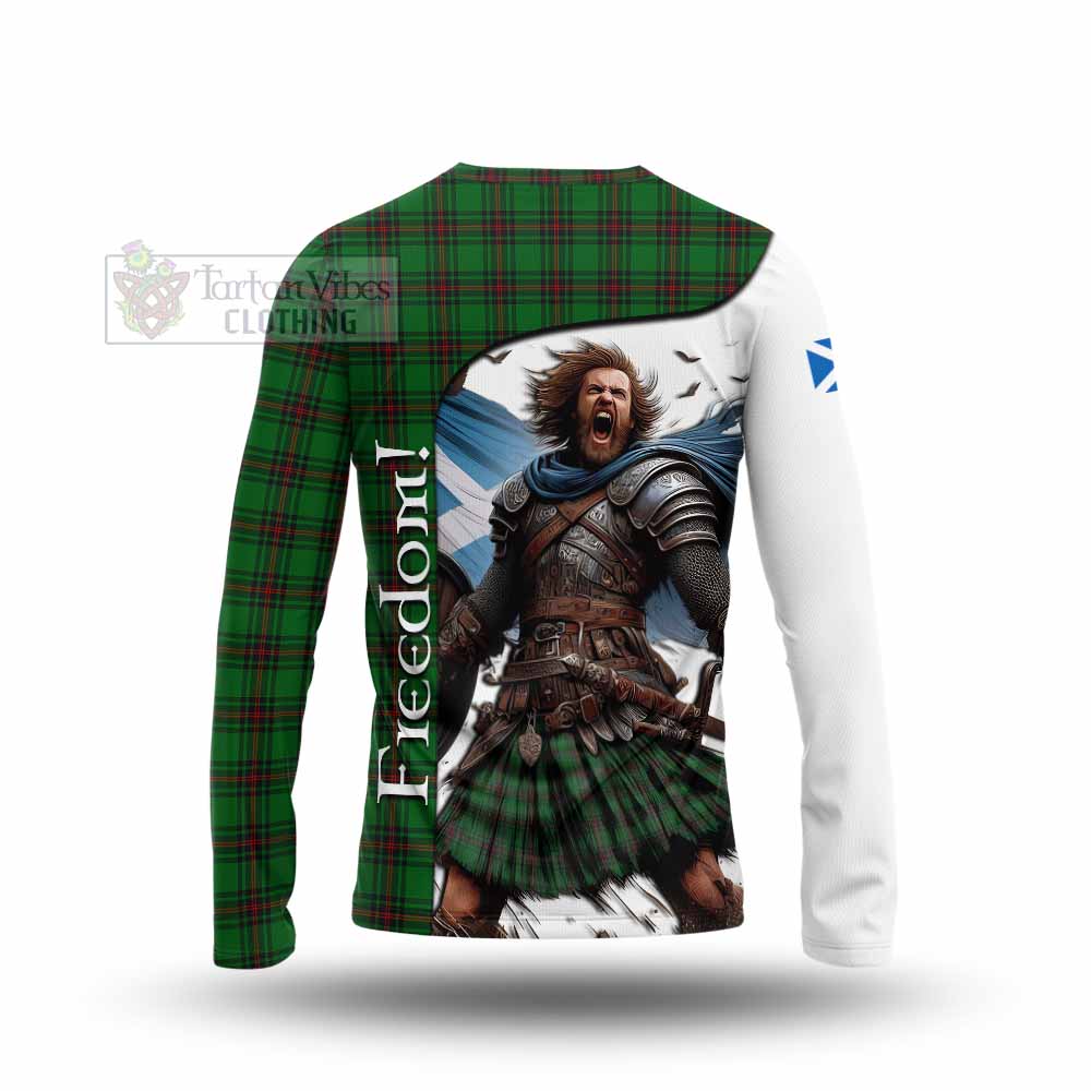 Tartan Vibes Clothing Anstruther Crest Tartan Long Sleeve T-Shirt Inspired by the Freedom of Scottish Warrior