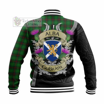Anstruther Tartan Family Crest Baseball Jacket Lion Rampant Royal Thistle Shield Celtic Inspired - Tartan Vibes Clothing