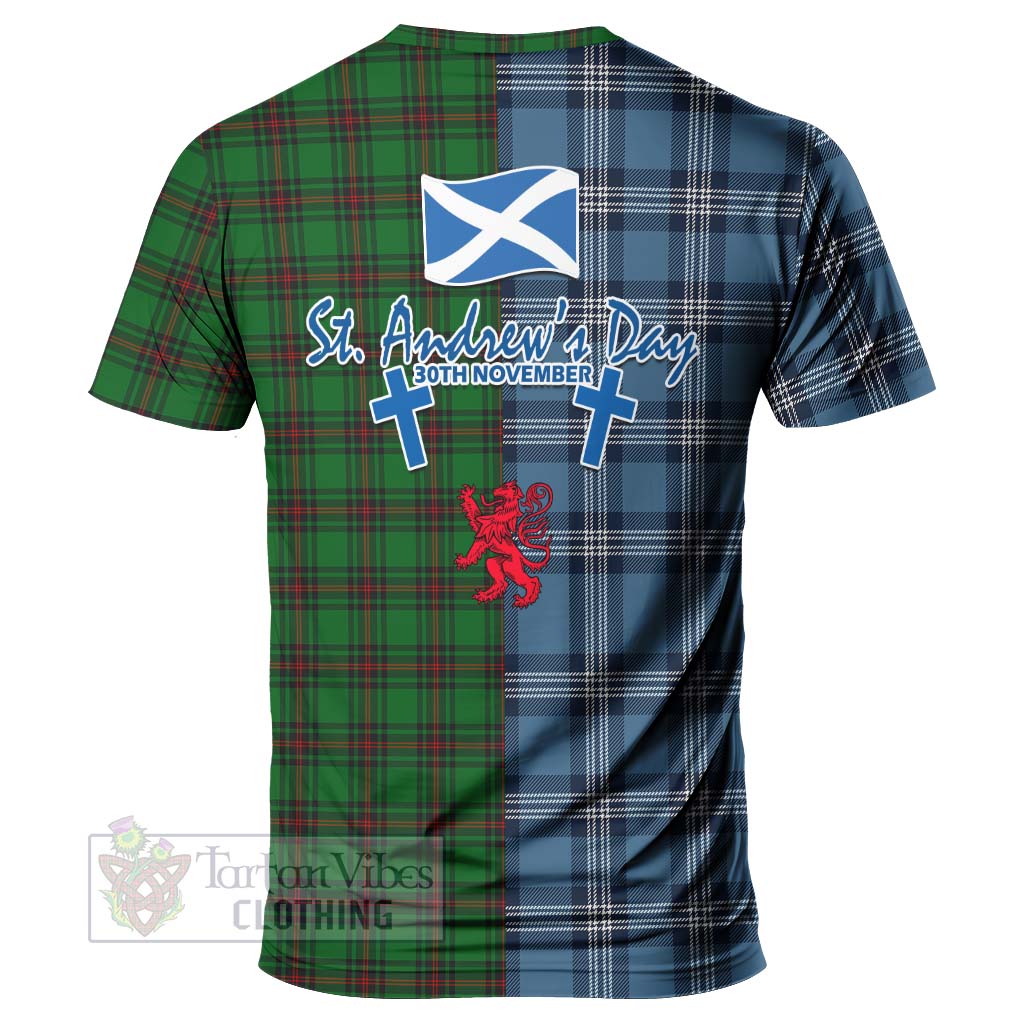 Tartan Vibes Clothing Anstruther Tartan T-Shirt Happy St. Andrew's Day Half Tartan Style