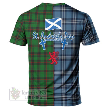 Anstruther Tartan T-Shirt Happy St. Andrew's Day Half Tartan Style