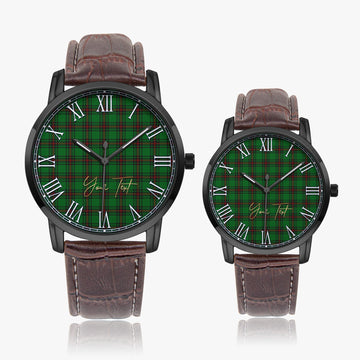Anstruther Tartan Personalized Your Text Leather Trap Quartz Watch - Tartan Vibes Clothing