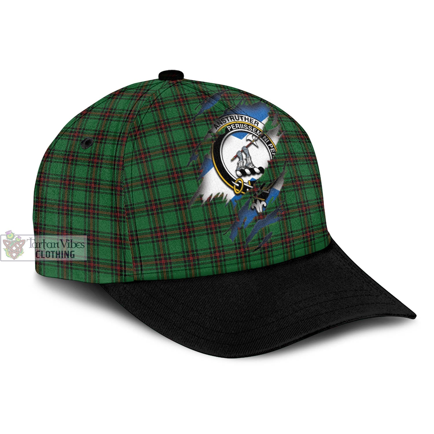 Tartan Vibes Clothing Anstruther Tartan Classic Cap with Family Crest In Me Style