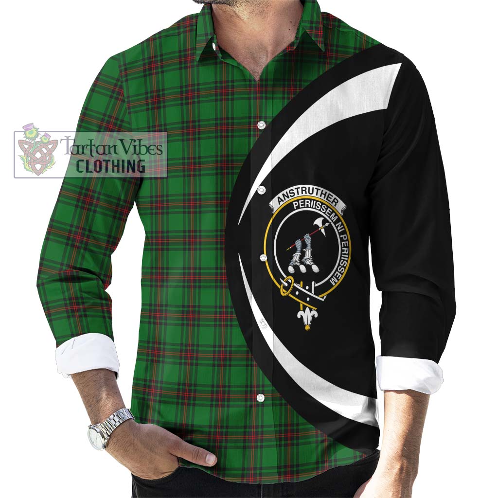 Tartan Vibes Clothing Anstruther Tartan Long Sleeve Button Up with Family Crest Circle Style