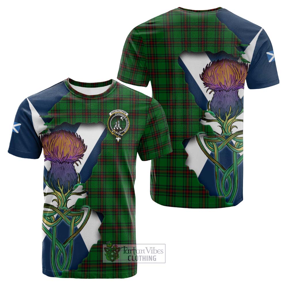 Anstruther Tartan Family Crest Cotton T-shirt Scottish Thistle Celtic Inspired - Tartan Vibes Clothing