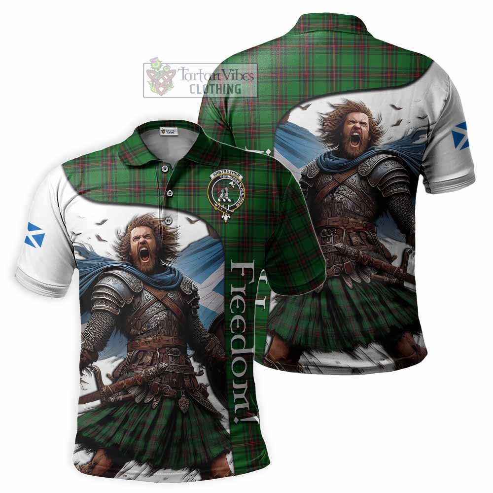 Tartan Vibes Clothing Anstruther Crest Tartan Polo Shirt Inspired by the Freedom of Scottish Warrior