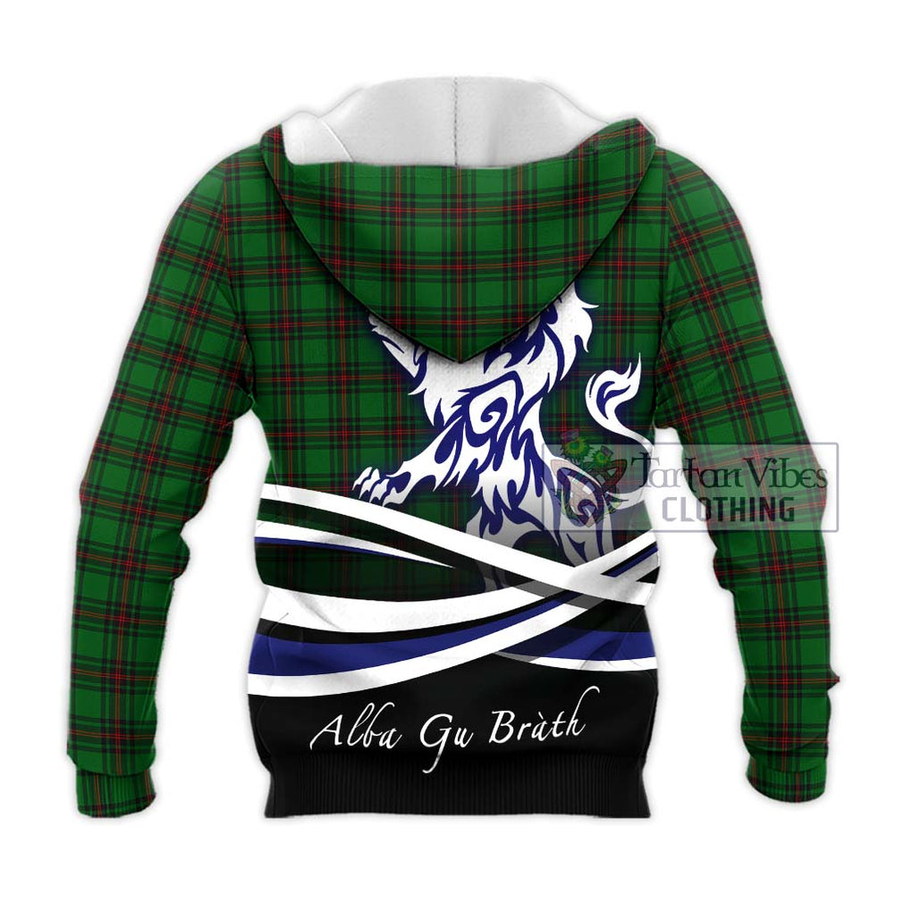 Anstruther Tartan Knitted Hoodie with Alba Gu Brath Regal Lion Emblem - Tartanvibesclothing Shop