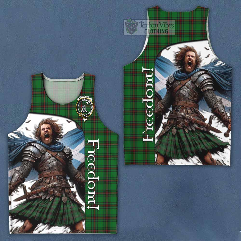 Tartan Vibes Clothing Anstruther Crest Tartan Men's Tank Top Inspired by the Freedom of Scottish Warrior