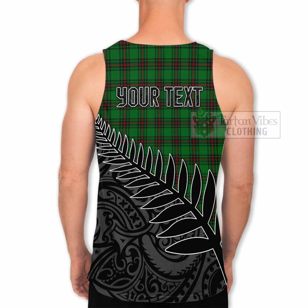 Tartan Vibes Clothing Anstruther Crest Tartan Men's Tank Top with New Zealand Silver Fern Half Style