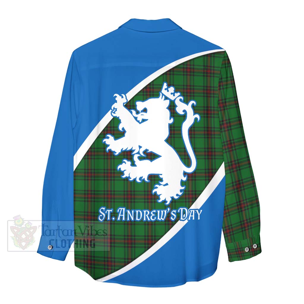 Tartan Vibes Clothing Anstruther Family Crest Tartan Women's Casual Shirt Celebrate Saint Andrew's Day in Style