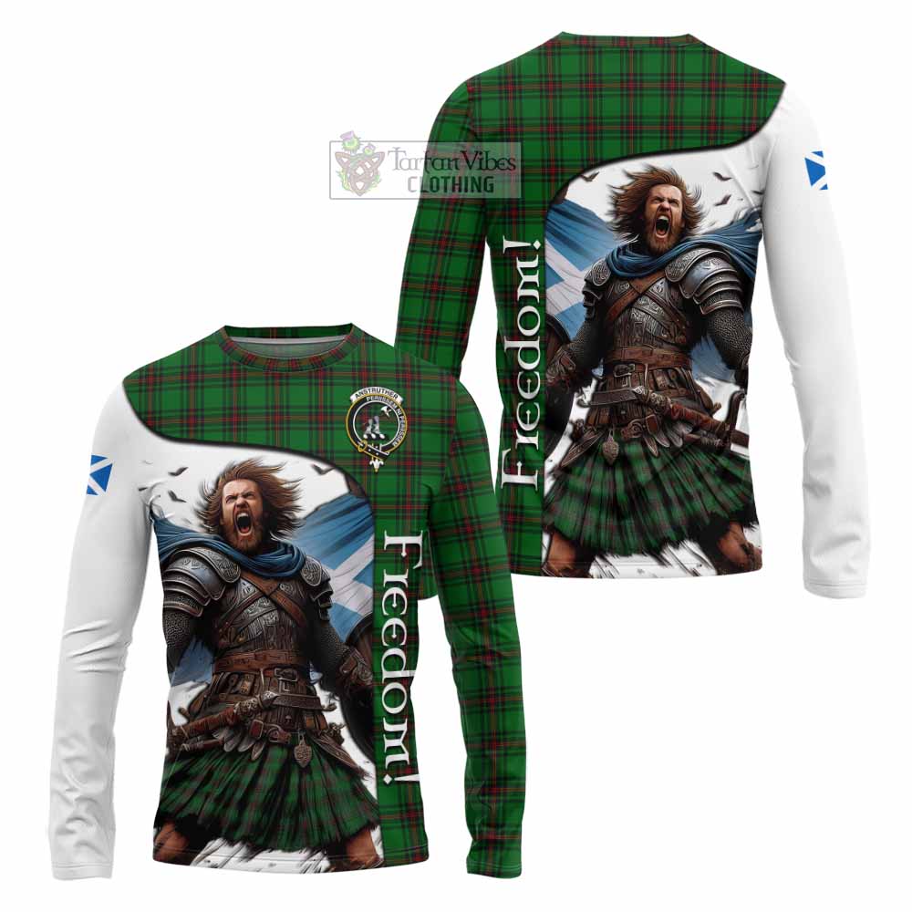 Tartan Vibes Clothing Anstruther Crest Tartan Long Sleeve T-Shirt Inspired by the Freedom of Scottish Warrior