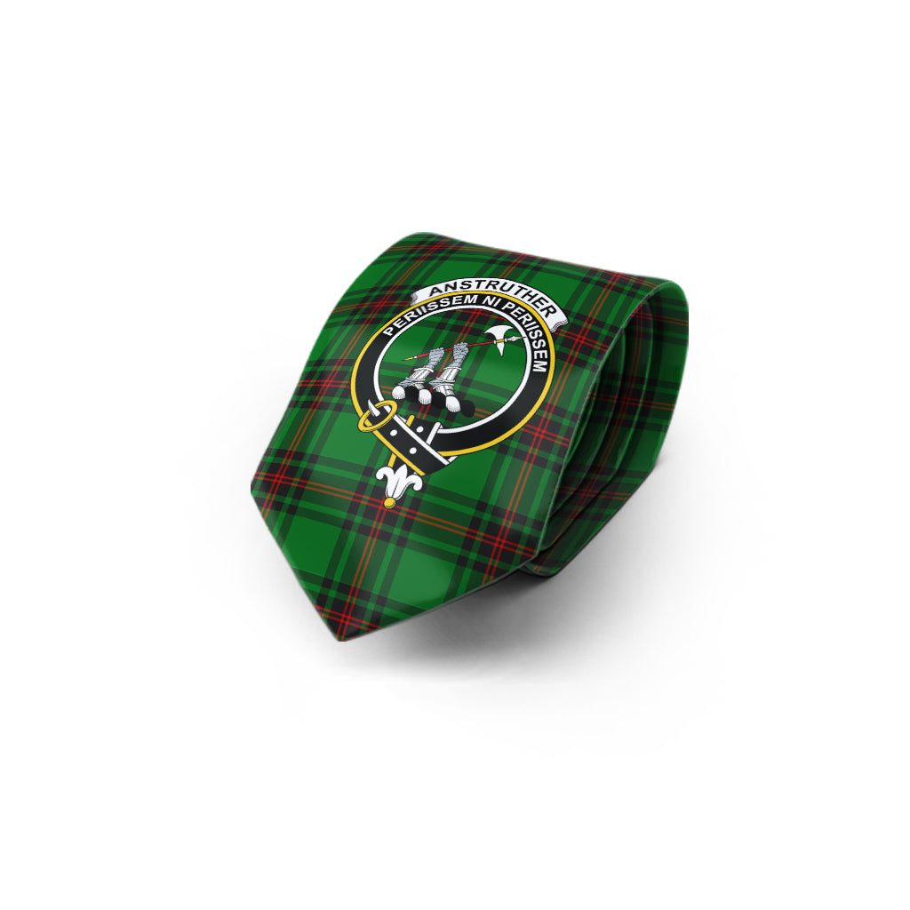 Anstruther Tartan Classic Necktie with Family Crest - Tartan Vibes Clothing