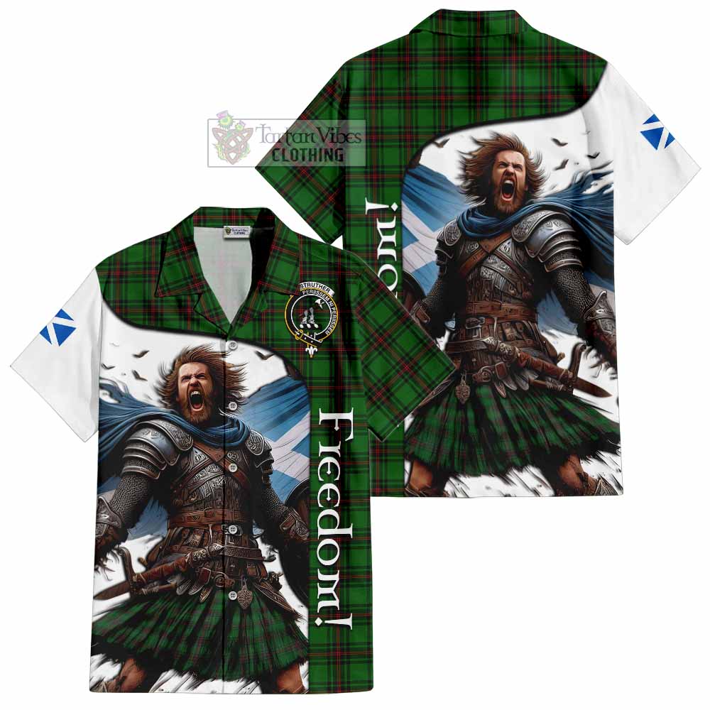 Tartan Vibes Clothing Anstruther Crest Tartan Short Sleeve Button Shirt Inspired by the Freedom of Scottish Warrior