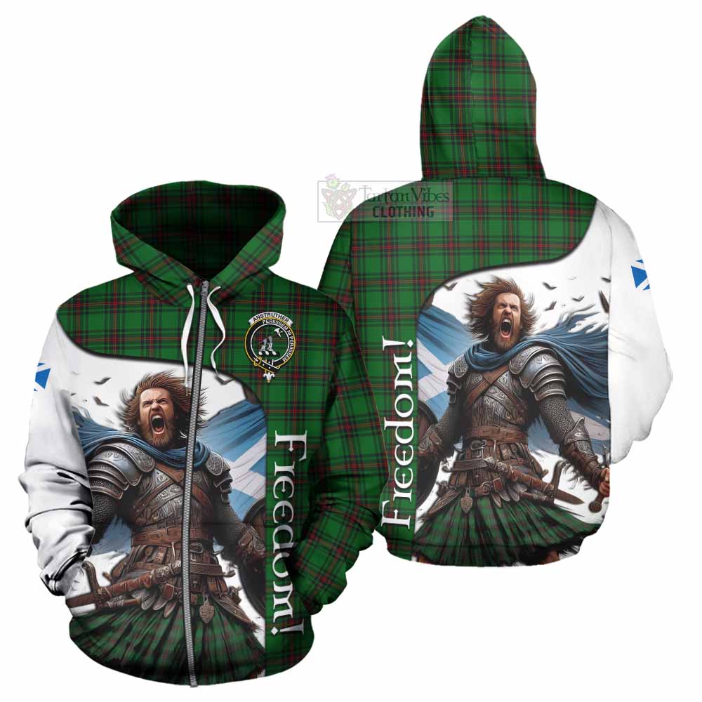 Tartan Vibes Clothing Anstruther Crest Tartan Hoodie Inspired by the Freedom of Scottish Warrior