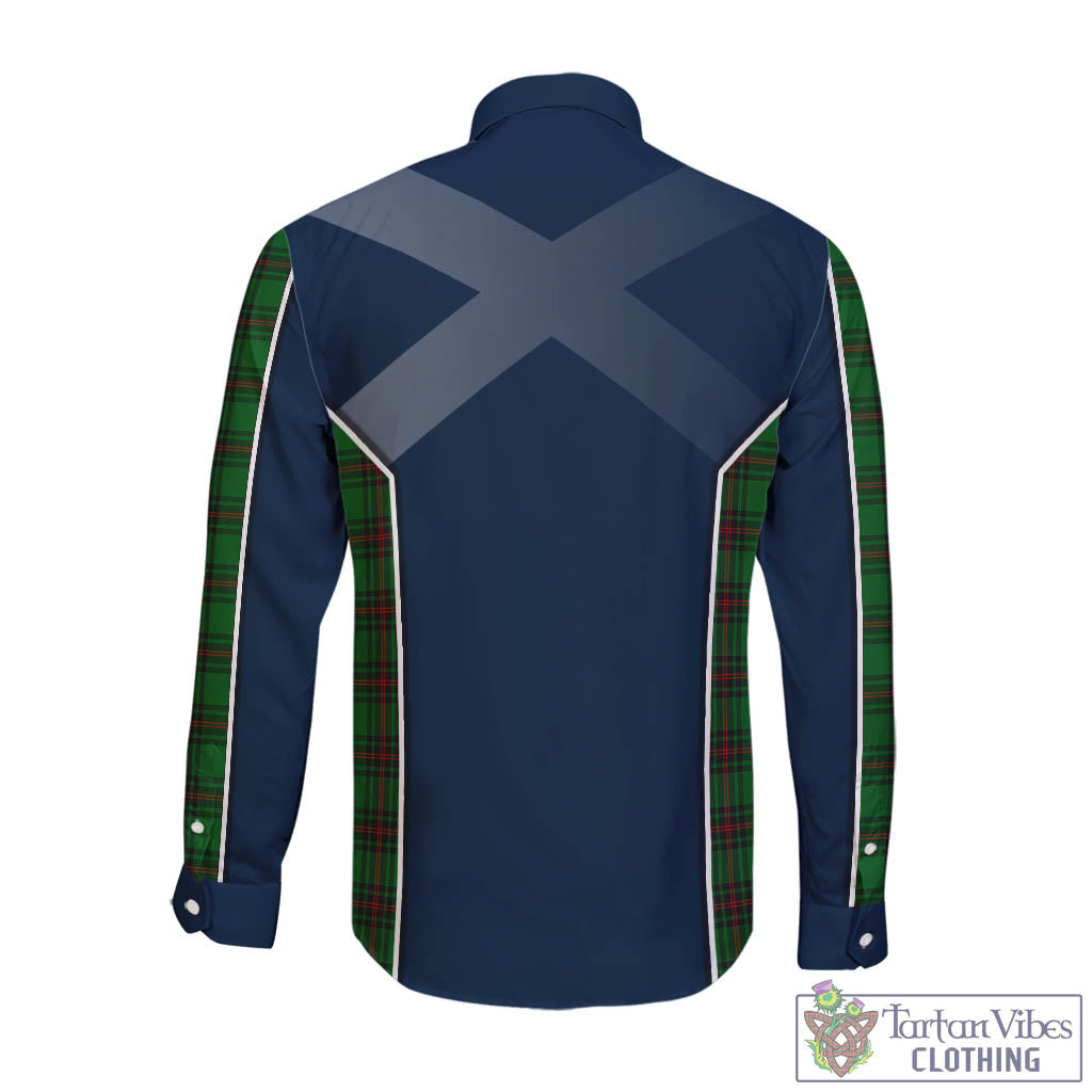 Tartan Vibes Clothing Anstruther Tartan Long Sleeve Button Up Shirt with Family Crest and Scottish Thistle Vibes Sport Style