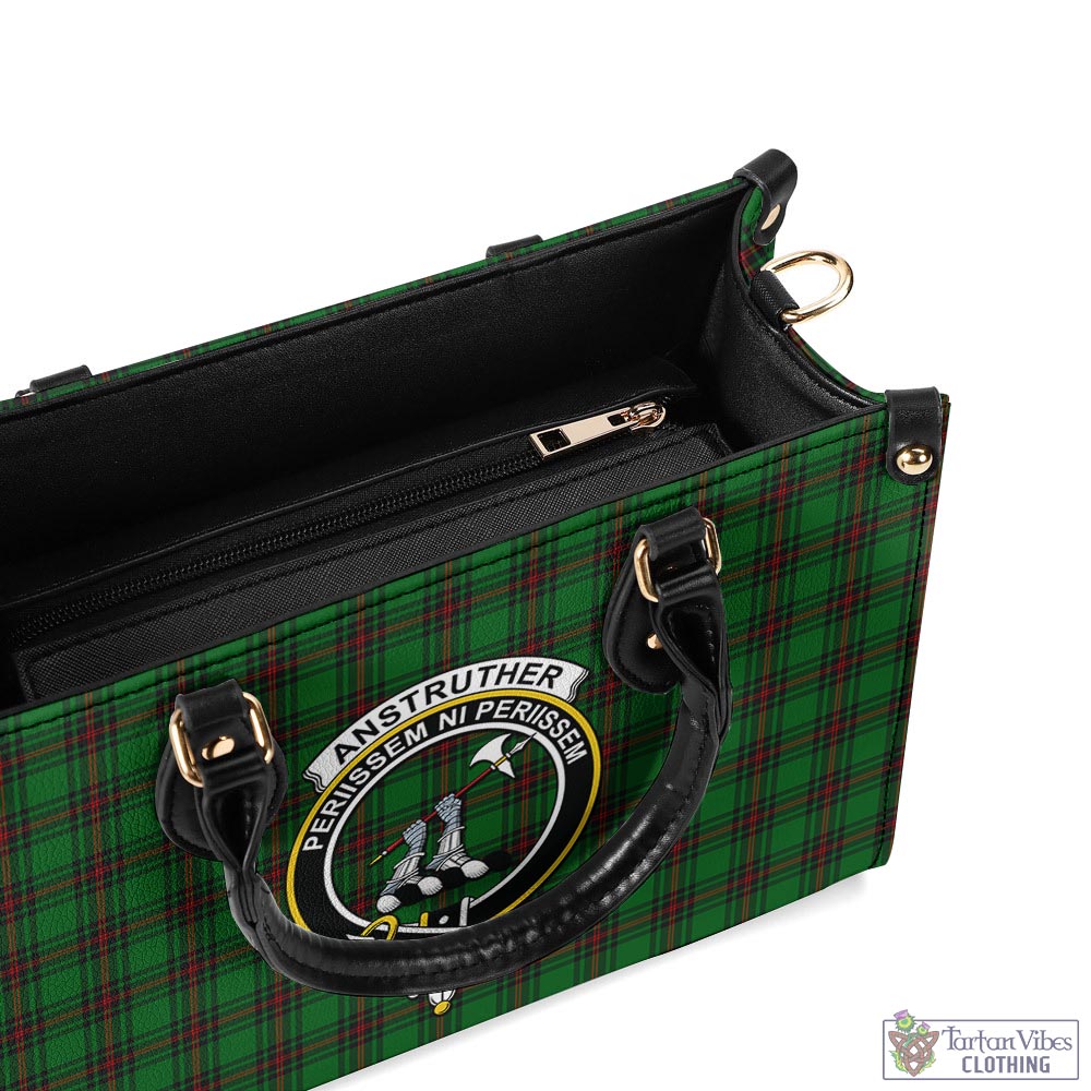 Anstruther Tartan Luxury Leather Handbags with Family Crest - Tartan Vibes Clothing
