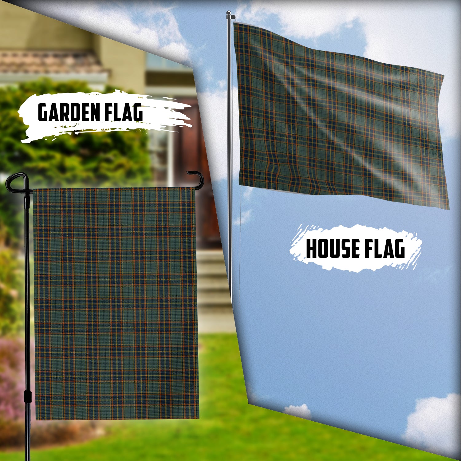 Antrim County Ireland Tartan Flag Garden Flag (Vertical) - Tartan Vibes Clothing