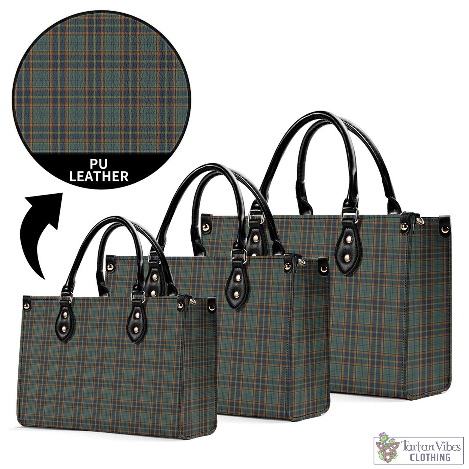 Tartan Vibes Clothing Antrim County Ireland Tartan Luxury Leather Handbags