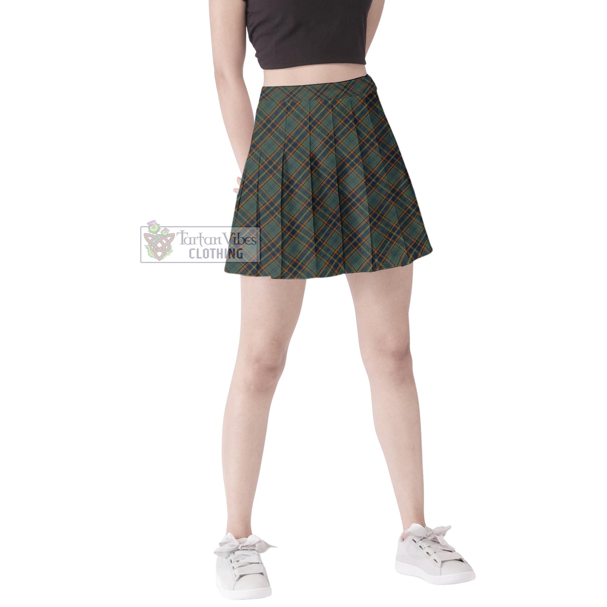 Tartan Vibes Clothing Antrim County Ireland Tartan Women's Plated Mini Skirt