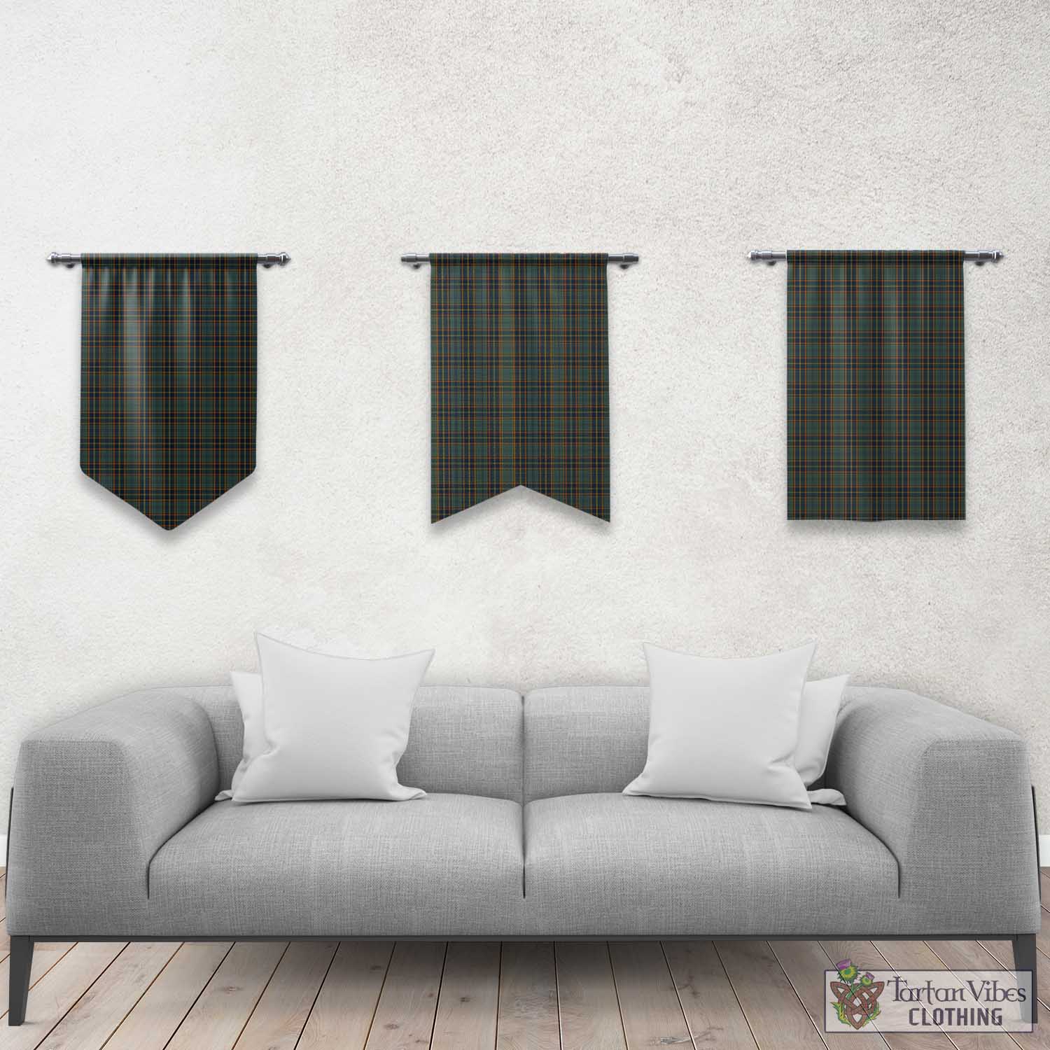 Tartan Vibes Clothing Antrim County Ireland Tartan Gonfalon, Tartan Banner