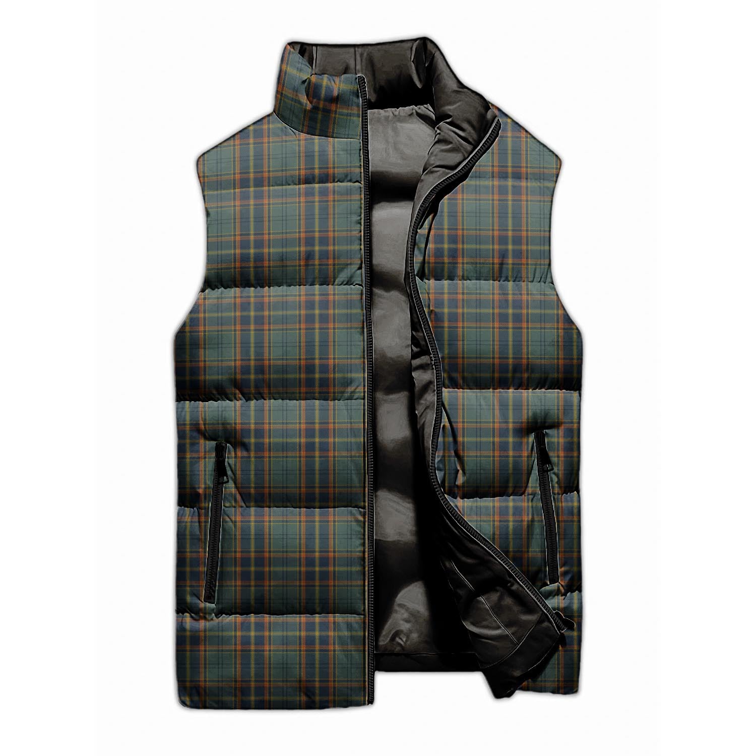 Antrim County Ireland Tartan Sleeveless Puffer Jacket - Tartanvibesclothing