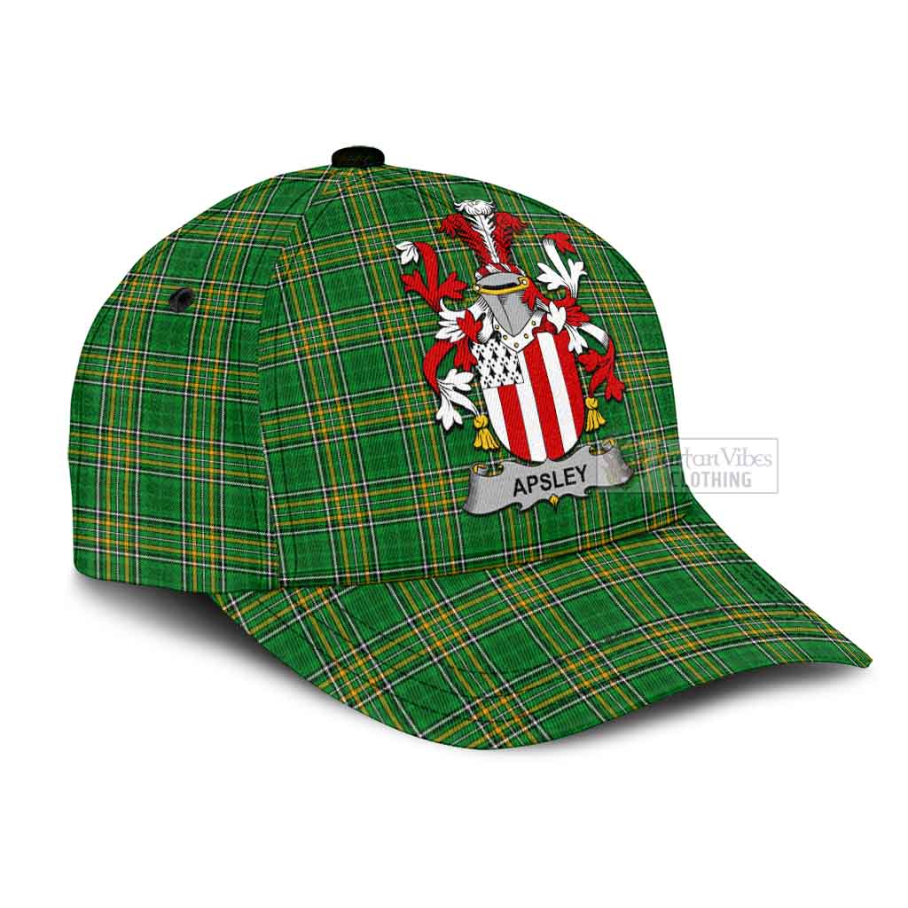 Tartan Vibes Clothing Apsley Irish Clan Tartan Classic Cap with Coat of Arms