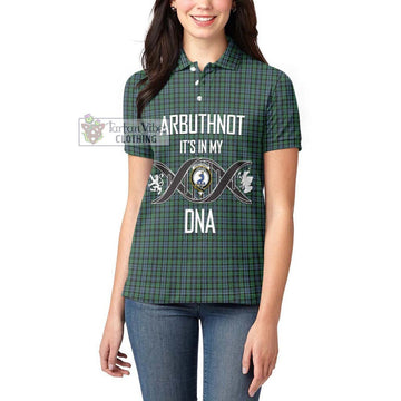 Arbuthnot Tartan Women's Polo Shirt with Family Crest DNA In Me Style