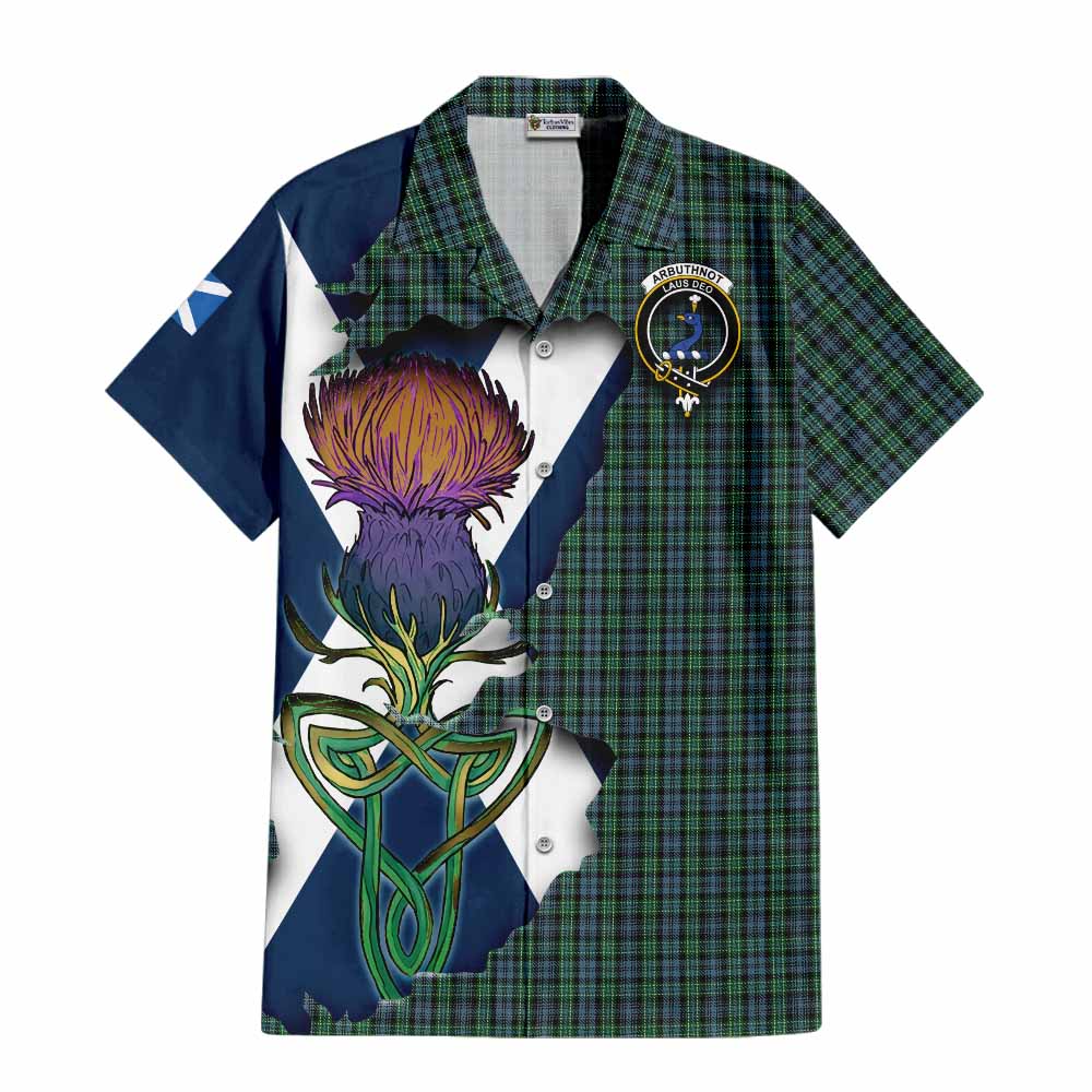 Arbuthnot Tartan Family Crest Hawaiian Shirt Scottish Thistle Celtic Inspired Kid - Tartan Vibes Clothing