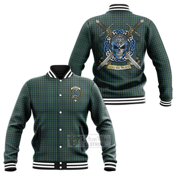 Arbuthnot Tartan Baseball Jacket with Family Crest Celtic Skull Style Unisex - Tartan Vibes Clothing