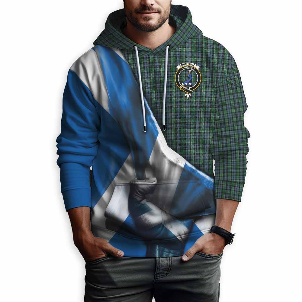 Tartan Vibes Clothing Arbuthnot Tartan Hoodie with Family Crest Scotland Patriotic Style