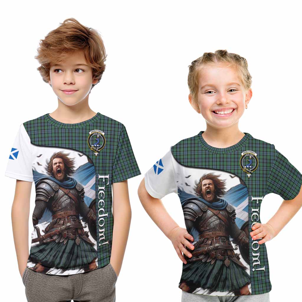 Tartan Vibes Clothing Arbuthnot Crest Tartan Kid T-Shirt Inspired by the Freedom of Scottish Warrior