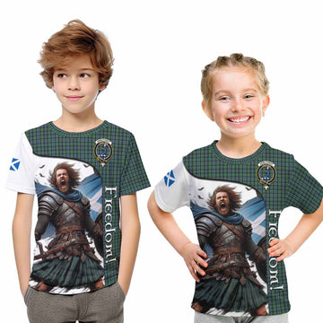 Arbuthnot Crest Tartan Kid T-Shirt Inspired by the Freedom of Scottish Warrior