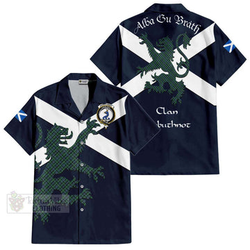 Arbuthnot Tartan Lion Rampant Hawaiian Shirt Proudly Display Your Heritage with Alba Gu Brath and Clan Name Kid - Tartan Vibes Clothing