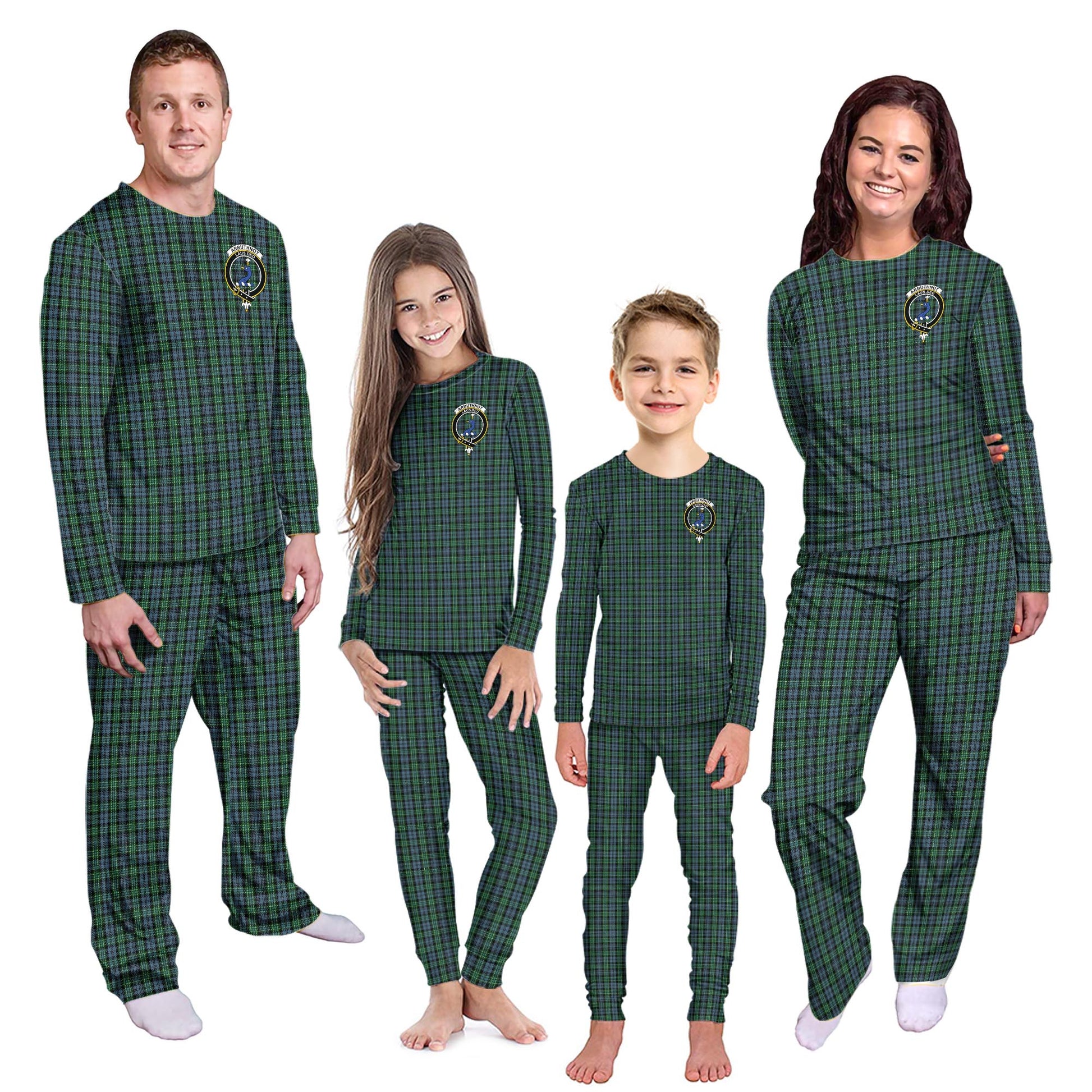 Arbuthnot Tartan Pajamas Family Set with Family Crest Kid - Tartan Vibes Clothing