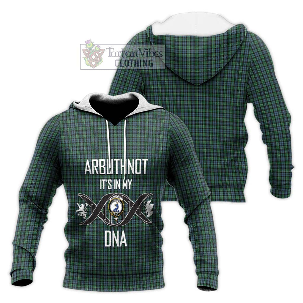 Arbuthnot Tartan Knitted Hoodie with Family Crest DNA In Me Style Unisex Knitted Pullover Hoodie - Tartanvibesclothing Shop