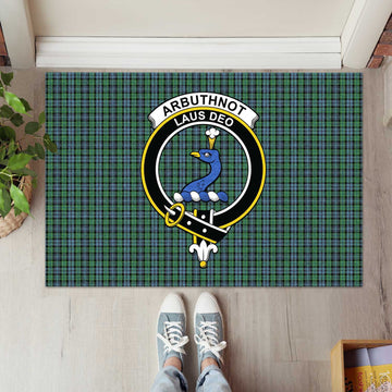 Arbuthnot Tartan Door Mat with Family Crest