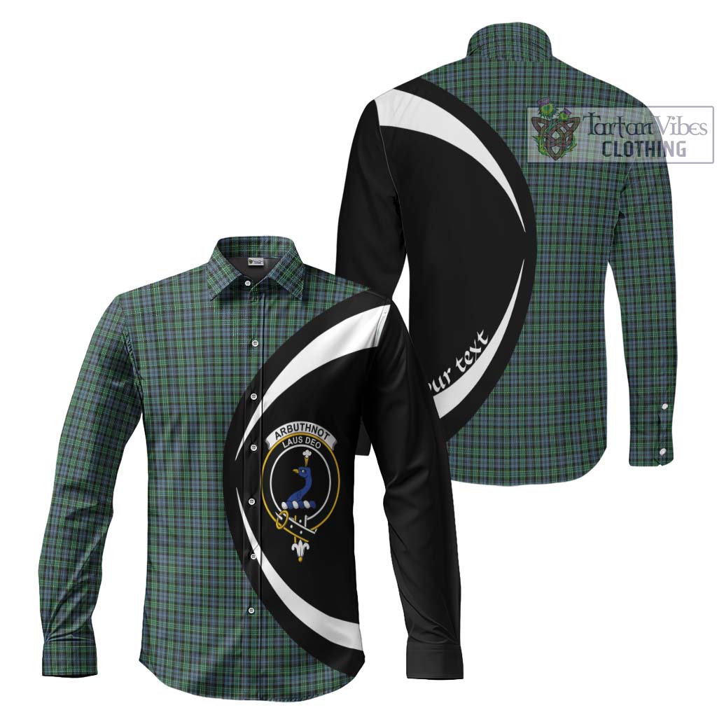 Tartan Vibes Clothing Arbuthnot Tartan Long Sleeve Button Up with Family Crest Circle Style