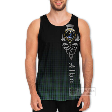 Arbuthnot Tartan Men's Tank Top Featuring Alba Gu Brath Family Crest Celtic Inspired