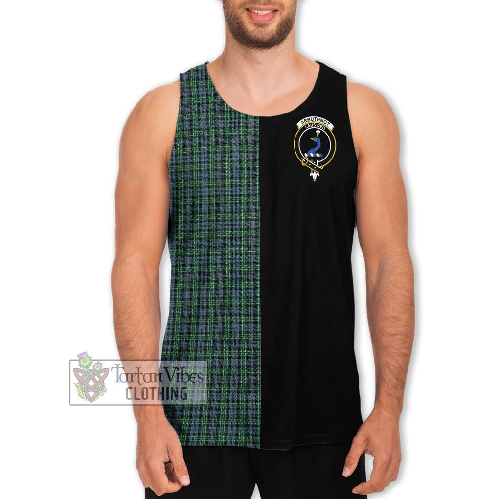 Arbuthnot Tartan Men's Tank Top with Family Crest and Half Of Me Style Men - Tartanvibesclothing Shop