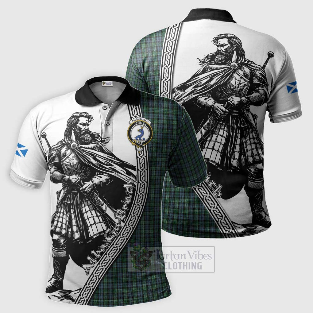 Arbuthnot Tartan Clan Crest Polo Shirt with Highlander Warrior Celtic Style Kid - Tartan Vibes Clothing