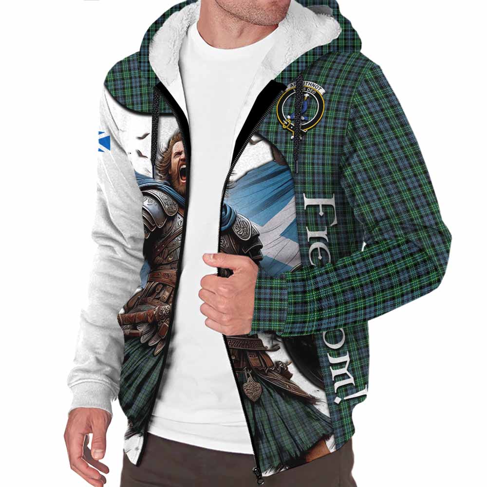 Tartan Vibes Clothing Arbuthnot Crest Tartan Sherpa Hoodie Inspired by the Freedom of Scottish Warrior