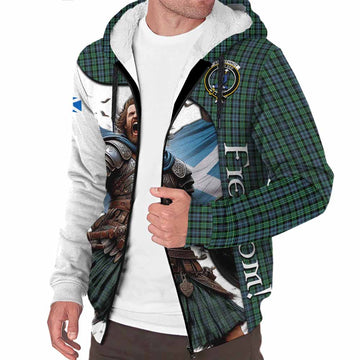 Arbuthnot Crest Tartan Sherpa Hoodie Inspired by the Freedom of Scottish Warrior