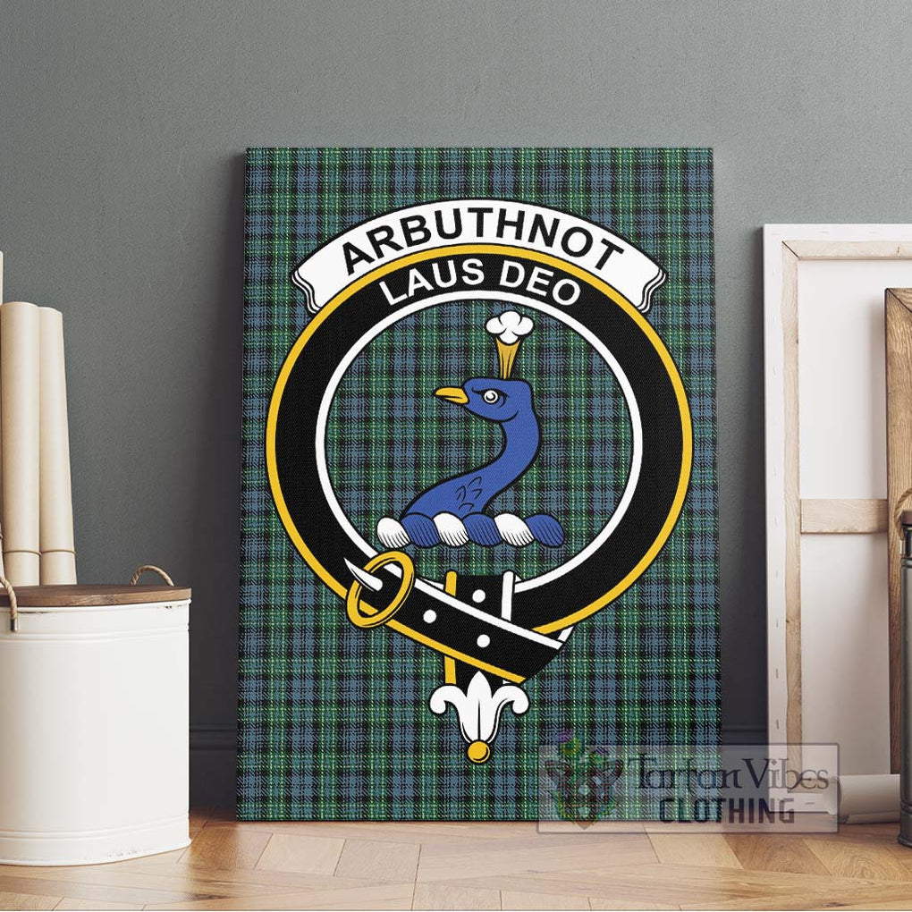 Arbuthnot Tartan Canvas Print Wall Art with Family Crest Without Frame - Tartan Vibes Clothing