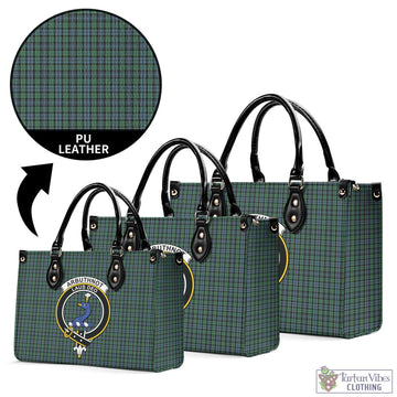 Arbuthnot Tartan Luxury Leather Handbags with Family Crest