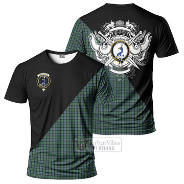 Arbuthnot Tartan T-Shirt with Family Crest and Military Logo Style